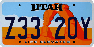 UT license plate Z332OY
