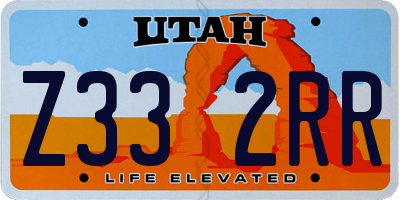 UT license plate Z332RR