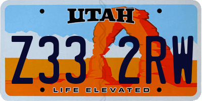 UT license plate Z332RW