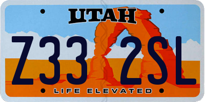 UT license plate Z332SL