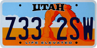 UT license plate Z332SW