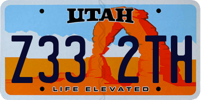 UT license plate Z332TH