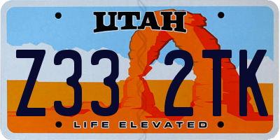 UT license plate Z332TK