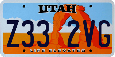 UT license plate Z332VG