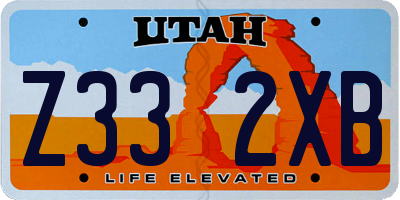 UT license plate Z332XB
