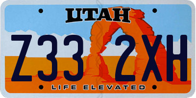 UT license plate Z332XH
