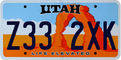 UT license plate Z332XK