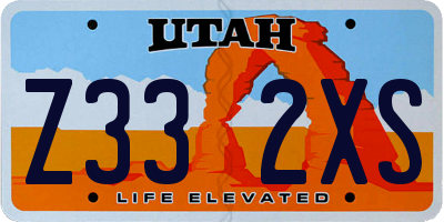 UT license plate Z332XS