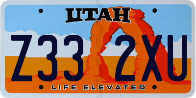 UT license plate Z332XU