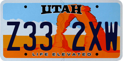 UT license plate Z332XW