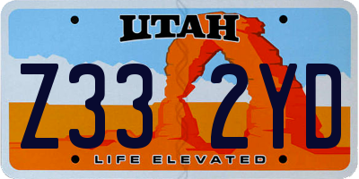 UT license plate Z332YD