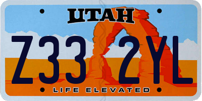 UT license plate Z332YL