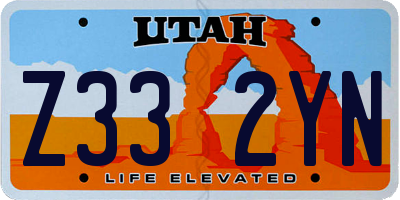 UT license plate Z332YN