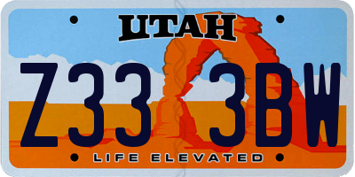 UT license plate Z333BW
