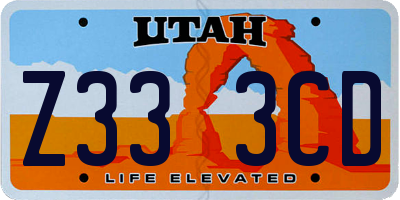 UT license plate Z333CD