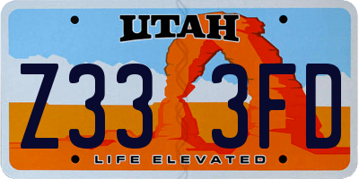 UT license plate Z333FD