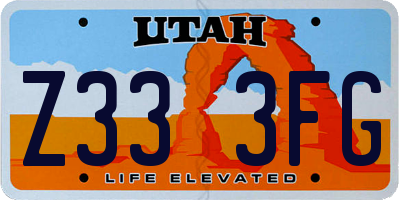 UT license plate Z333FG
