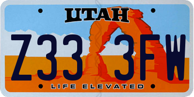 UT license plate Z333FW