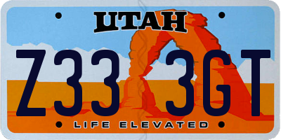 UT license plate Z333GT