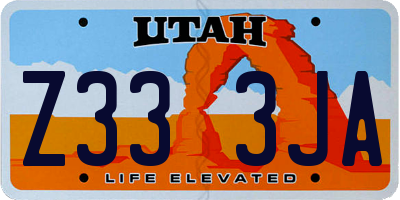 UT license plate Z333JA