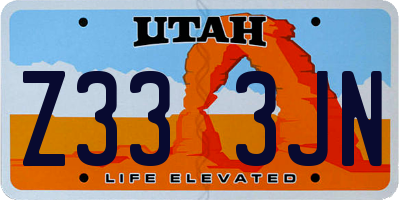 UT license plate Z333JN