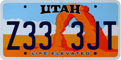 UT license plate Z333JT
