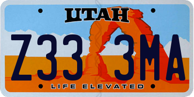 UT license plate Z333MA