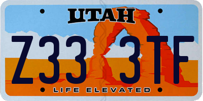 UT license plate Z333TF