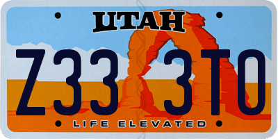 UT license plate Z333TO