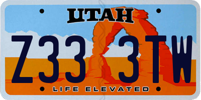 UT license plate Z333TW