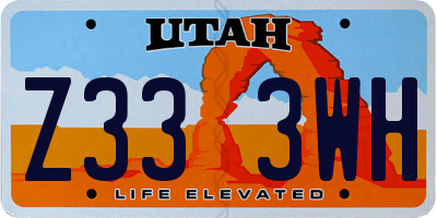 UT license plate Z333WH