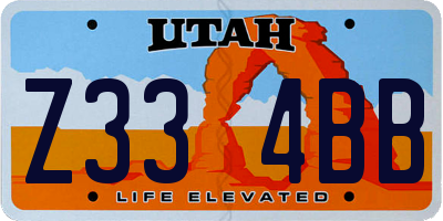 UT license plate Z334BB