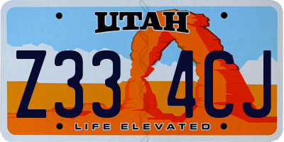 UT license plate Z334CJ