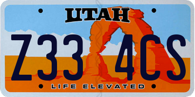 UT license plate Z334CS