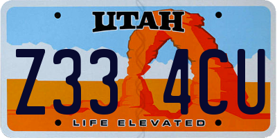 UT license plate Z334CU