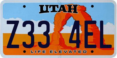 UT license plate Z334EL