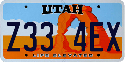 UT license plate Z334EX