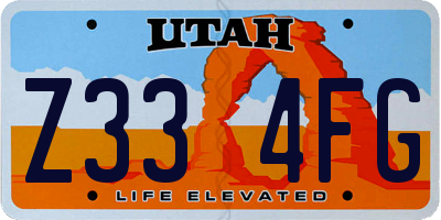 UT license plate Z334FG