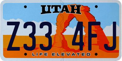 UT license plate Z334FJ