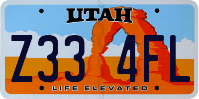 UT license plate Z334FL