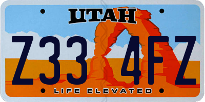 UT license plate Z334FZ