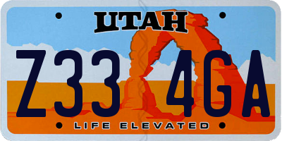 UT license plate Z334GA