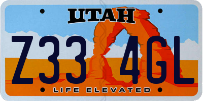 UT license plate Z334GL
