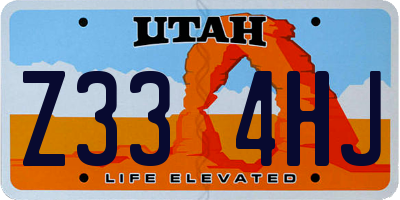UT license plate Z334HJ