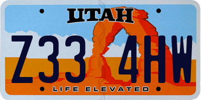 UT license plate Z334HW