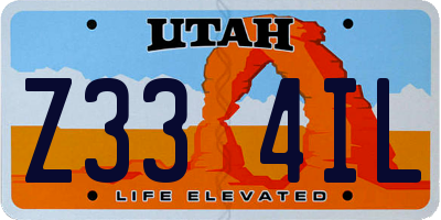UT license plate Z334IL