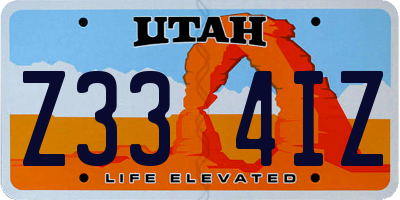 UT license plate Z334IZ