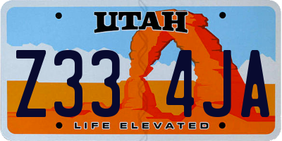UT license plate Z334JA