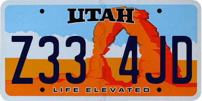 UT license plate Z334JD