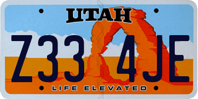 UT license plate Z334JE